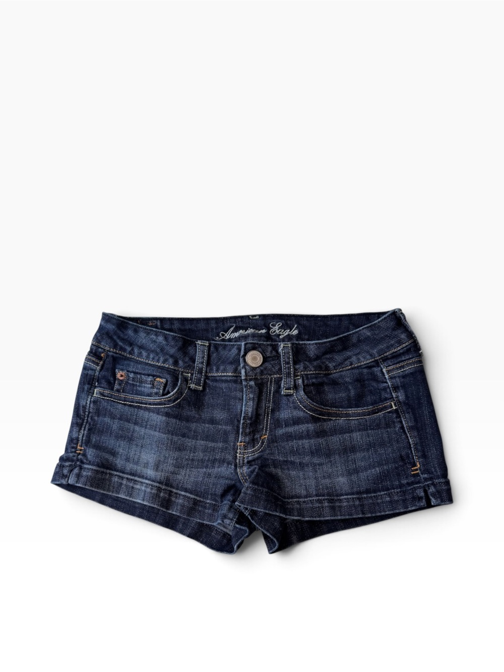 AEO Low Rise Stretch Dark Wash Denim Short Shorts Size 4